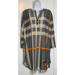 Tennessee Volunteers Gray Orange Plaid But True Tunic Dress Size LARGE